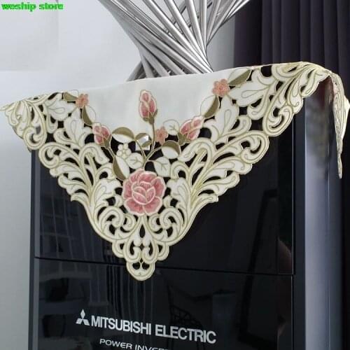 Peach rose series Rural cloth art Chinese embroidery 60*60cm Microwave oven dust cover The tablecloth Cover towel