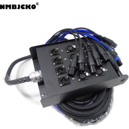 NMBJCKO stage cable with Mixer XLR Snake Cable 12 Channel - 25 Feet (8 Send, 4 Returns)