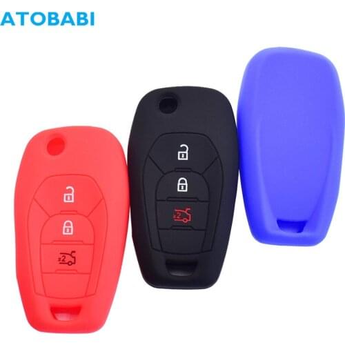Silicone Car Key Case 3 Buttons Folding Remote Control Fobs Shell Protector Cover Skin For Chevrolet Cruze Sonic Spark Trax 2019