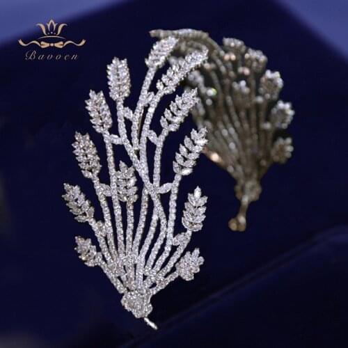 Sparkling Queen Cubic Zircon Wedding Crowns Tiaras Crystal Evening Hairbands Brides Hair Accessories Prom Jewelry