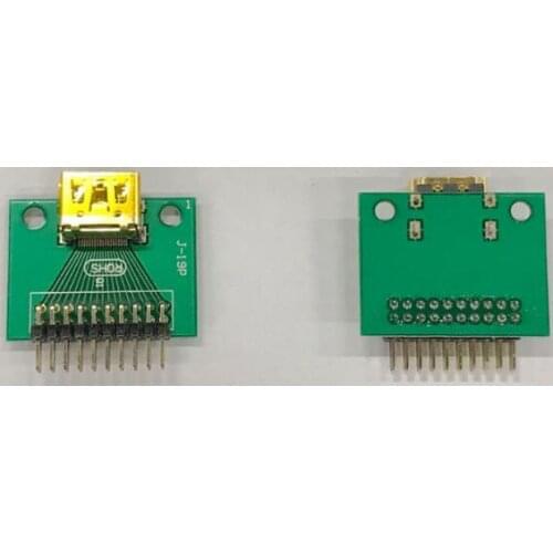 10pc pcb manufactur HDMI 19PIN double side pcb Universal board hdmi pcb test PCB board DIY 28*35mm with pins test adapter board