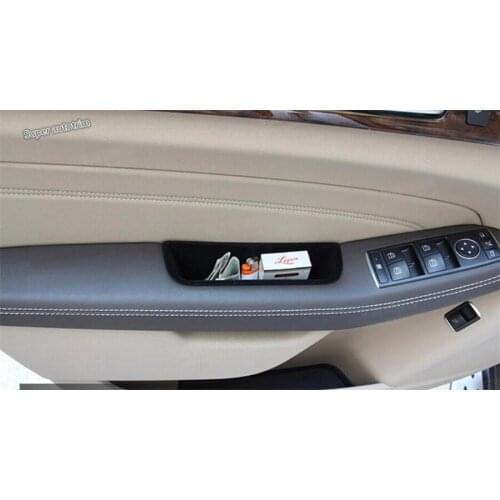 Lapetus Inner Car Front Door Handle Armrests Storage Box Cover Accessories Interior Trim For Mercedes Benz GLS X166 2017 2018