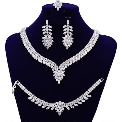 Jewelry Sets HADIYANA New Fashion Flower Design Luxury Elegant For Women BN7638 With High Quality Acero Inoxidable Joyeria Mujer