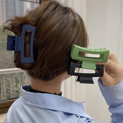 Korean Large Womens Hair Claw All-Match Simple Acrylic Square Headwear Crab Clips Bathe Pan Head Fashion Hair Accessories