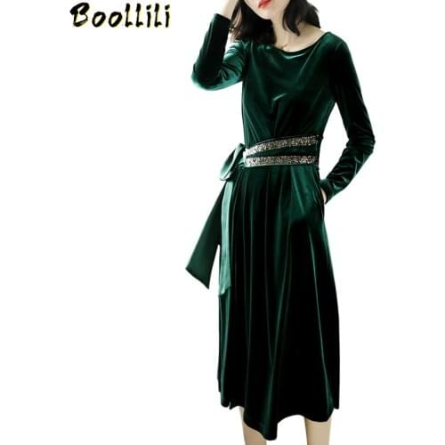 Green Party Dress Korean Vintage Dress Elegant Velvet Spring Summer Dress Women Clothes 2020 OL Womens Dresses Vestidos