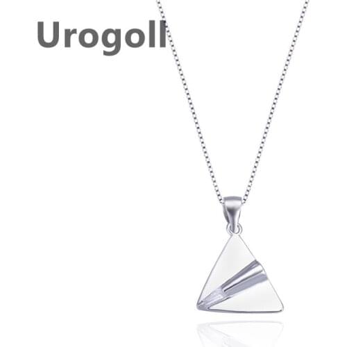 Fashion Women Real 925 Sterling Silver Necklaces For Women Airplane Shape Pendant Necklaces Chain Necklace Girl Jewelry Dress Up