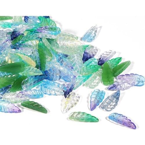 New Fashion/ 10x23mm 10pcs Glass Beads Leaf Shaped Beads Crystal Balls With Irregular Balls For Handmade DIY Jewerly Making