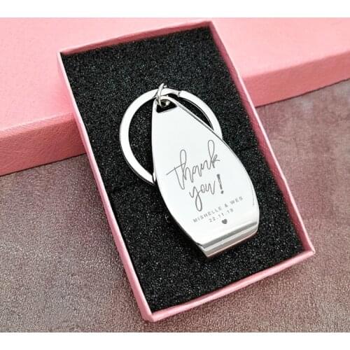 100pcs Personalised Metal Keyring Keychain Beer Bottle Openers Personalized Wedding Favor Engraved Key Ring Gifts for Guests