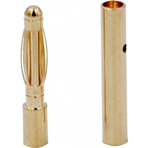 20pair/lot 2.0mm 2mm Gold Banana Connecter Bullet Battery Plug for RC battery 20% off
