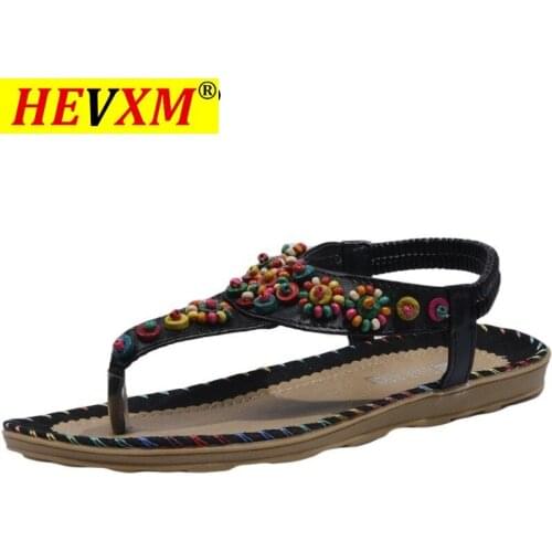 2021 Woman Sandals Women Shoes Beads Chains Thong Gladiator Flat Sandals Chaussure Plus Size 43 Tenis Feminino Summer Sandals