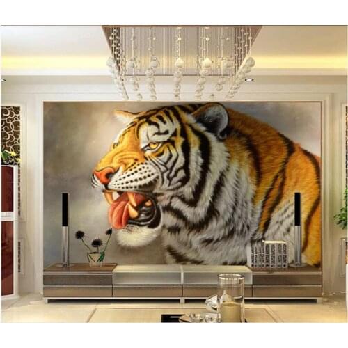3d wall murals wallpaper for living room HD golden yellow tiger tv background home decor photo wallpaper for walls 3 d