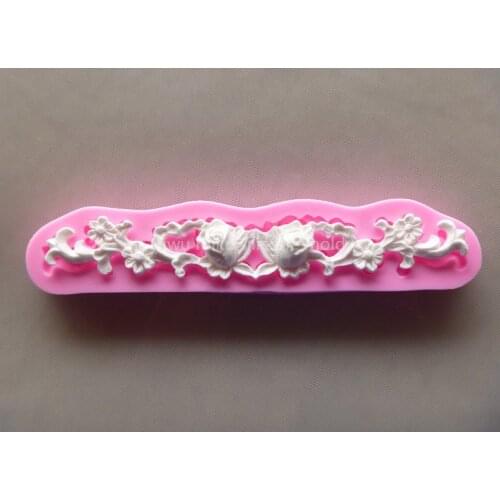 ANGRLY 16.6*3.5*1cm Bake Tool Factory Shop ,rose Design Cake Silicone Fondant Mold for Cake Decorating Tools Silicone Christmas