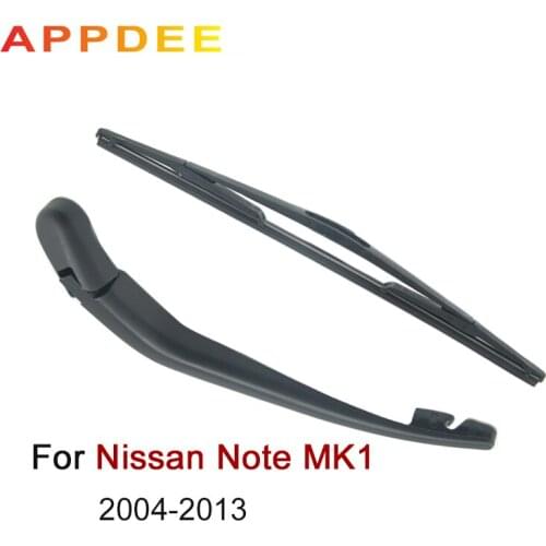 APPDEE Wiper 12" Rear Wiper Blade & Arm Set For Nissan Note MK1 2004 2005 2006 -2013 Windshield Windscreen Rear Window