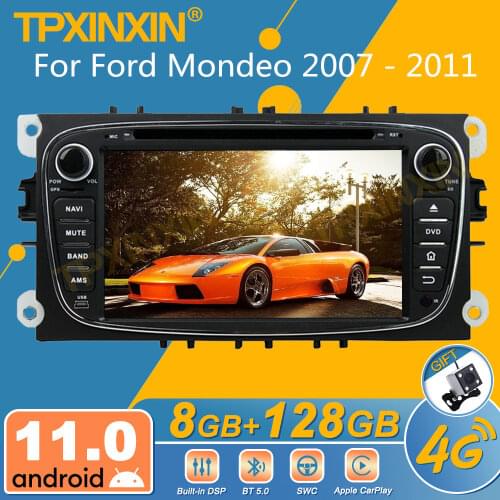 For FORD MONDEO 2007-2010 BLACK Android 10 4+128GB IPS Full Touch Screen Radio Car Multimedia Player GPS Navigation Audio Video