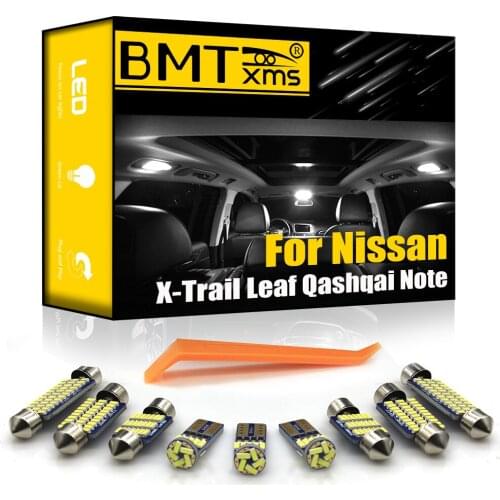 BMTxms Canbus For Nissan X-Trail T30 T31 T32 Leaf ZE0 ZE1 Qashqai J10 J11 Note E11 E12 Versa Sentra Rogue LED Interior Light Kit