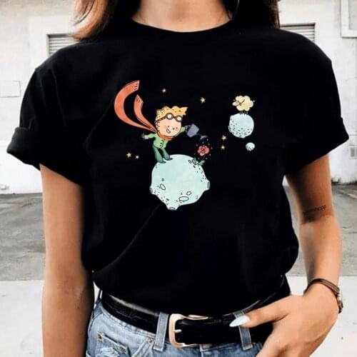 Little Prince Printed Tshirt Casual Hip Hop Female Tops 2021 New Women Fashion Summer T-shirt Harajuku Kawaii Short Sleeve Tees
