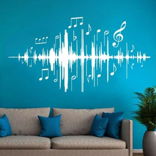 Gabriel Bloor Music Audio Note Wall Decal Musical Frequency Wall Stickers Vinyl For Bedroom Kids Room Nursery Home Decor DA36