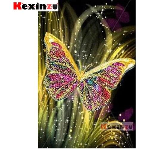 Full Square/Round Drill 5D DIY Diamond Painting "Fluorescent butterfly" Embroidery Kit Mosaic Cross Stitch Stickers Decor Gift X