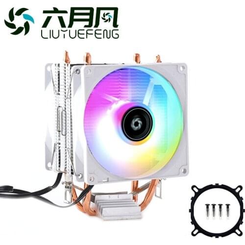 LIUYUEFENG CPU Cooler 2 Heat Pipes RGB 2 Fans for Intel LGA 1155 1150 1200 1151 2011 AM4 AM3 AMD CPU Cooling Fan PC Quiet