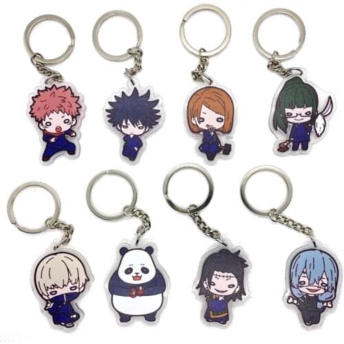 Hot Japan Anime Jujutsu Kaisen Kawaii Cute Pendant Keychains Keyring Itadori Yuuji Kugisaki Nobara Fushiguro Megumi Gojo Satoru