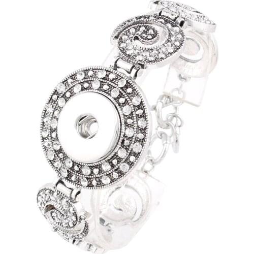 Hot Sale Metal Xinnver Snap Bracelet Fashion Flower DIY Charms Bracelets Bangles Fit 18mm Snap Buttons Jewelry For Women ZE072