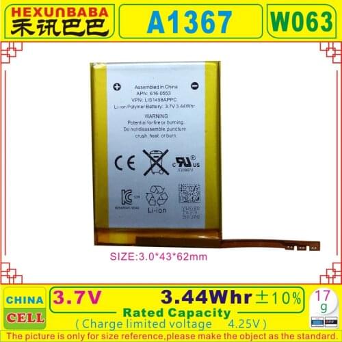 [A1367] 3.7V 4.25V 3.44Whr Polymer Li-ion battery fit for IPOD TOUCH 4;4th;LIS1458APPC;616-0553 [W063]