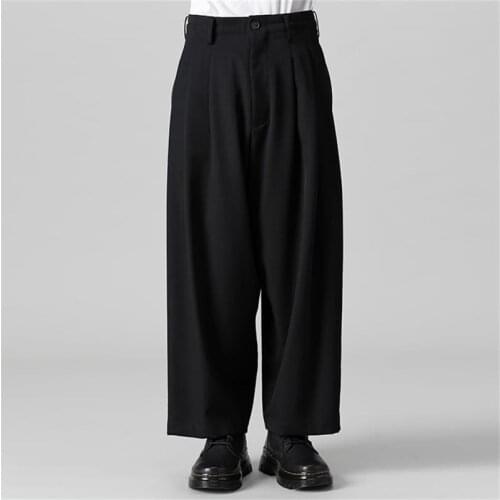 Mens casual pants pants 2021 new loose dark large Harlan pants low-grade fat wide leg pants