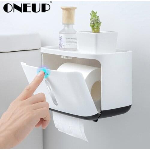 ONEUP New Bathroom Waterproof Tissue Box Plastic Toilet Paper Holder Wall Mounted Tissue Storage Box Napkin Dispenser Organizer