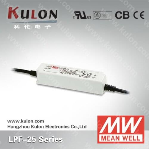 Original Meanwell LPF-25-42 25.2W 0.6A 42V led Power Supply waterproof IP67 with PFC for LED lighting
