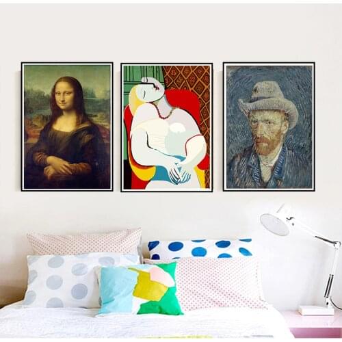 Van Gogh Starry Night Coated paper Poster Vinci Art Print Painting Poster Wall Pictures For Living Room Home No Frame 42*30cm