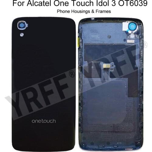 For Alcatel One Touch Idol 3 OT6039 6039 6039Y Battery Housing Frames Back Cover Door Plastic Case
