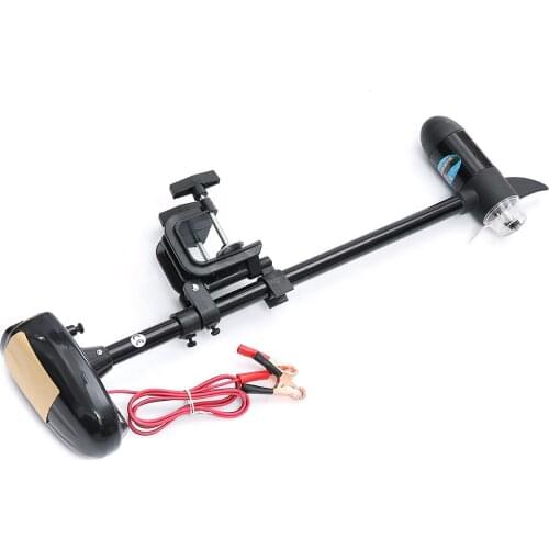 28LBS 12V 264W Thrust Electric Outboard Motor Boat Engines Inflatable Boat Rowing Boat Outboard Engine LED Battery Indicator