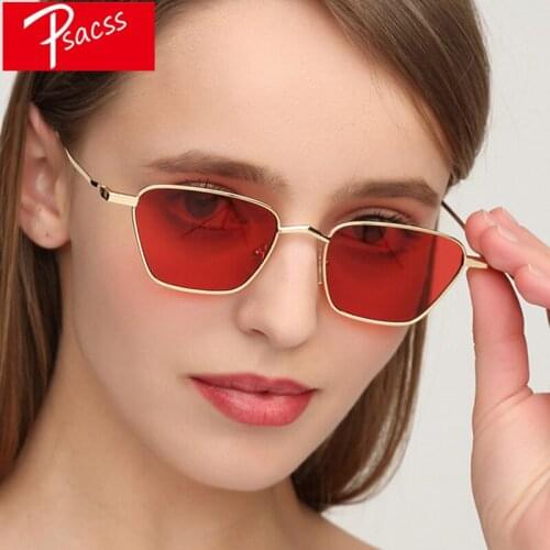 Psacss Modis Vintage Square Sunglasses Women Men Small Frame Sun Glasses Multicolor Brand Designer Sunglass Female Mlae Shades