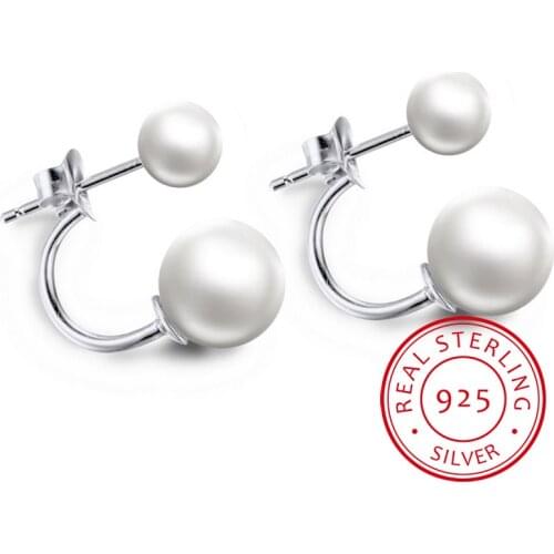 Elegant Shell Pearl Earrings for Women Silver 925 Jewelry Korean Style Fashionable Ear Studs Dating Sweet Girl gift
