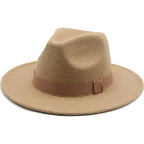 Hats for women fedoras wide brim solid ribbon band classic panama hats for men wedding decorate women hat new sombreros de mujer