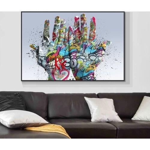 Modern Banksy Art Painting Hands Street Graffiti Canvas Painting Print Posters Wall Art Picture For Living Room Home Decor