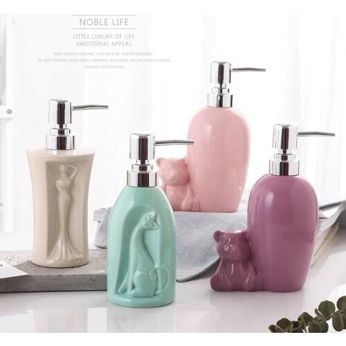 Light luxury Ceramic Lotion bottle Liquid Soap Dispenser Home Mermaid hand sanitizer Storage Lotion Pressempty bottle