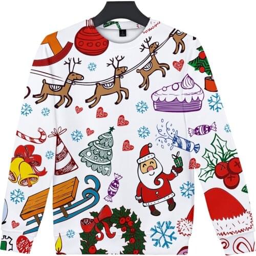 Classic Round Neck Christmas 3D Sweatshirts Men Women Kids Spring Autumn Fashion Christmas Clotes Long Sleeve Novelty Sportswear
