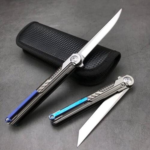 Tactical Folding Knife Real M390 Steel Blade TC4 Titanium Alloy Handle Survival Pocket Knives Hunting Small EDC Tools Gift Bag