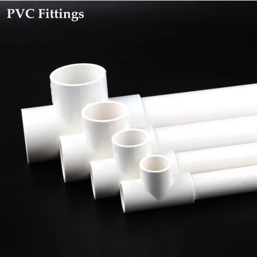 6pcs/lot 50mm PVC Tee Joints Garden Water Connectors Irrigation Fittings Aquarium Tank Industrial Water Treatment Pipe Adapter