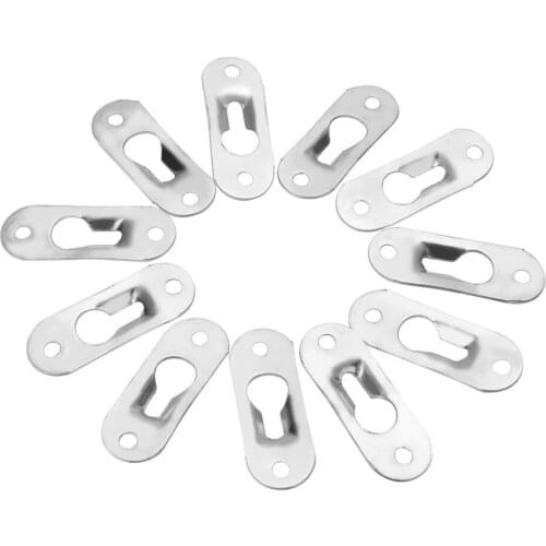 10/20Pcs Silver Picture Hangers Metal Keyhole Hanger Fasteners For Picture Photo Frame Furniture Cabinet 44mmx16mm