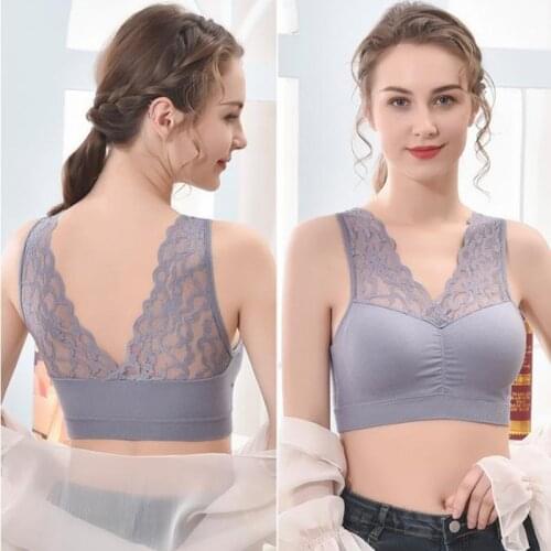 Bras For Women Plus Size Seamless Breathable Underwear Sexy Lace Brassiere Push Up Beauty Back Bralette With Pad