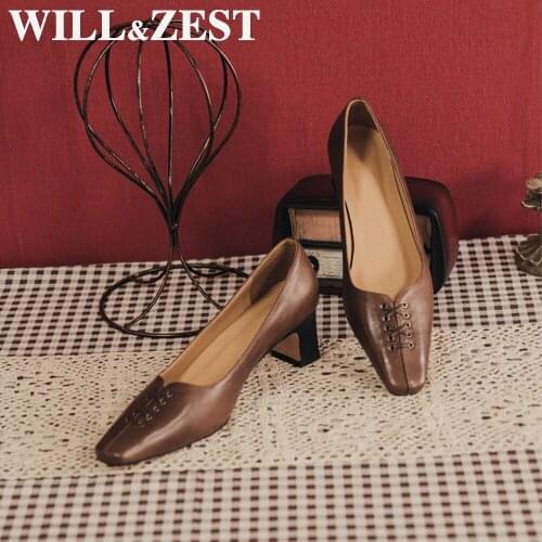 Will&Zest Women Heels Pumps Strapon WomenS Shoes Spring Summer 2020 High Heels Sexy Stilettos Slip-On Female Footrests Dress