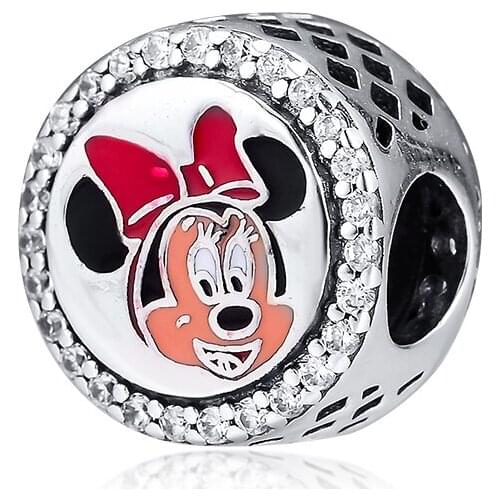 Fits for Pandora Charms Bracelet Mouse Beads 100% 925 Sterling Silver Jewelry with Mixed Enamel Free Shipping