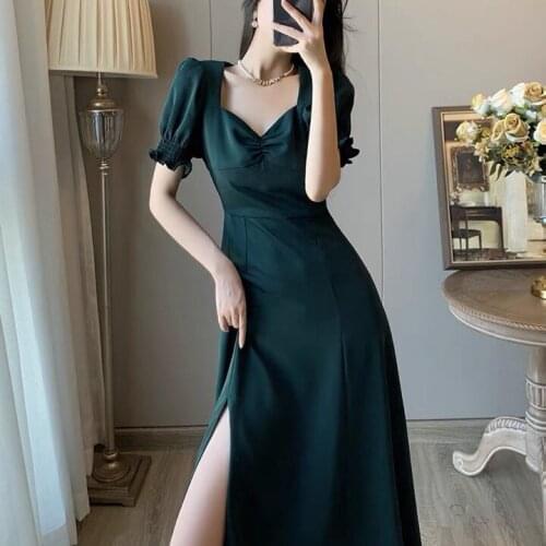 Boho High Waist Split Flower Printed Women Long Dress Elegant Summer Lace-up Sundress 2021 Fashion Korean Vestidos Robe Femme