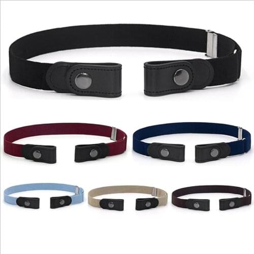 1PC Belts for women Buckle-Free Waist Jeans Pants No Buckle Stretch Elastic Waist Belt For Men Invisible Belt