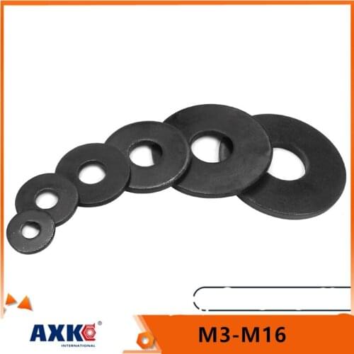2/5/10/20/25pcs M3 M4 M5 M6 M8 M10 M12 M14 M16 Black Grade 8.8 Steel Large Size Oversize Big Wider Flat Washer Plain Gasket