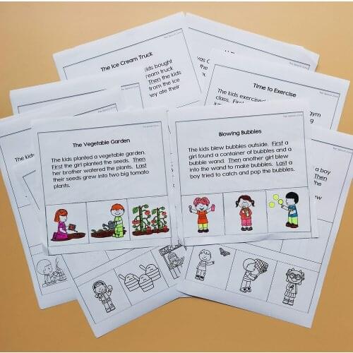 40Pcs/Set Learning English Educational Toy English Books for Children Three Step Sequencing Stories English Homework Game Books