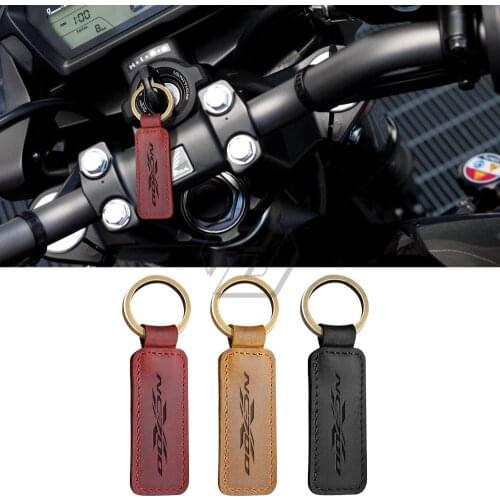 For Honda NC700X NC 700X ABS Motorcycle Cowhide Keychain Key Ring
