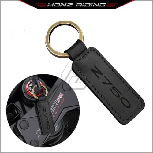 For Kawasaki Z750 Ninja Models Motorcycle Keychain Cowhide Key Ring
